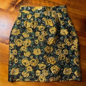 Dolce & Gabbana Yellow Floral Jacquard Mini Skirt